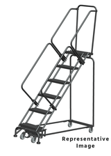 Ballymore Safety Products Weight Actuated 50 Degree Slope Walk Down Ladders, Weight Actuated, 50° Incline, 6 Step, 32 In Wide Base, 21 in Deep Top Step, Serrated Tread 