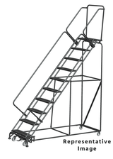 Ballymore Safety Products Weight Actuated 50 Degree Slope Walk Down Ladders, Weight Actuated, 50° Incline, 10 Step, 32 In Wide Base, 21 in Deep Top Step, Abrasive Mat Tread, Setup 