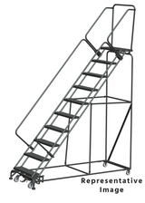 Ballymore Safety Products Weight Actuated 50 Degree Slope Walk Down Ladders, Weight Actuated, 50° Incline, 10 Step, 32 In Wide Base, 28 in Deep Top Step, Serrated Tread 