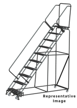 Ballymore Safety Products Weight Actuated 50 Degree Slope Walk Down Ladders, Weight Actuated, 50° Incline, 10 Step, 32 In Wide Base, 28 in Deep Top Step, Abrasive Mat Tread 
