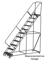 Ballymore Safety Products Weight Actuated 50 Degree Slope Walk Down Ladders, Weight Actuated, 50° Incline, 11 Step, 32 In Wide Base, 28 in Deep Top Step, Abrasive Mat Tread 
