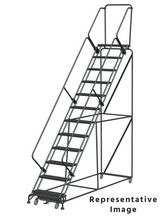 Ballymore Safety Products Weight Actuated 50 Degree Slope Walk Down Ladders, Weight Actuated, 50° Incline, 12 Step, 32 In Wide Base, 21 in Deep Top Step, Serrated Tread 