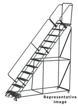 Ballymore Safety Products Weight Actuated 50 Degree Slope Walk Down Ladders, Weight Actuated, 50° Incline, 12 Step, 32 In Wide Base, 21 in Deep Top Step, Abrasive Mat Tread 