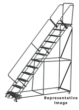 Ballymore Safety Products Weight Actuated 50 Degree Slope Walk Down Ladders, Weight Actuated, 50° Incline, 12 Step, 32 In Wide Base, 28 in Deep Top Step, Abrasive Mat Tread 