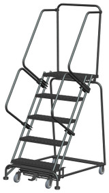 Ballymore Safety Products Weight-Actuated Series Ladders, Weight Actuated, 5 Step, 32 In Wide Base, 14 in Deep Top Step, Expanded Metal Tread 
