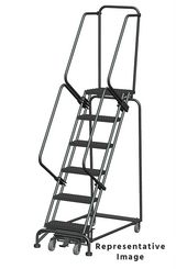 Ballymore Safety Products Weight-Actuated Series Ladders, Weight Actuated, 6 Step, 24 In Wide Base, 21 in Deep Top Step, Expanded Metal Tread 