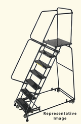 Ballymore Safety Products Weight-Actuated Series Ladders, Weight Actuated, 7 Step, 24 In Wide Base, 21 in Deep Top Step, Perforated Tread 