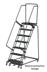 Ballymore Safety Products Weight-Actuated Series Ladders, Weight Actuated, 7 Step, 32 In Wide Base, 14 in Deep Top Step, Abrasive Mat Tread 