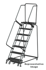 Ballymore Safety Products Weight-Actuated Series Ladders, Weight Actuated, 7 Step, 32 In Wide Base, 21 in Deep Top Step, Abrasive Mat Tread 