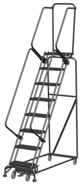 Ballymore Safety Products Weight-Actuated Series Ladders, Weight Actuated, 8 Step, 24 In Wide Base, 14 in Deep Top Step, Perforated Tread, Setup 