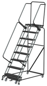 Ballymore Safety Products Weight-Actuated Series Ladders, Weight Actuated, 8 Step, 32 In Wide Base, 14 in Deep Top Step, Serrated Tread, Setup 