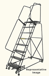 Ballymore Safety Products Weight-Actuated Series Ladders, Weight Actuated, 8 Step, 32 In Wide Base, 21 in Deep Top Step, Serrated Tread 
