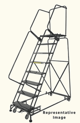 Ballymore Safety Products Weight-Actuated Series Ladders, Weight Actuated, 8 Step, 32 In Wide Base, 28 in Deep Top Step, Perforated Tread, Setup 