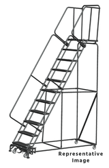 Ballymore Safety Products Weight-Actuated Series Ladders, Weight Actuated, 11 Step, 32 In Wide Base, 28 in Deep Top Step, Expanded Metal Tread 