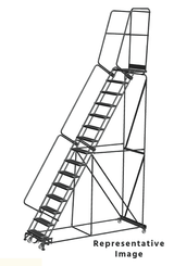 Ballymore Safety Products Weight-Actuated Series Ladders, Weight Actuated, 15 Step, 40 In Wide Base, 28 in Deep Top Step, Expanded Metal Tread 