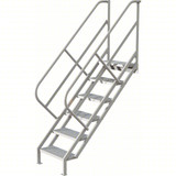  Tri-Arc Stair Unit: 57 In Top Step Height, 95 In Overall Height, 29 In Overall Wide, 6 Steps, Perforated 