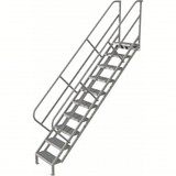  Tri-Arc Stair Unit: 95 In Top Step Height, 133 In Overall Height, 29 In Overall Wide, 10 Steps, Serrated 