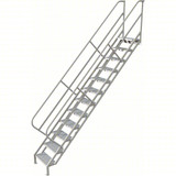  Tri-Arc Stair Unit: 114 In Top Step Height, 152 In Overall Height, 29 In Overall Wide, 12 Steps, Perforated 