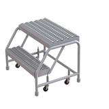  Tri-Arc WLAR002165 2-step Mobile Aluminuminum Step Stool With Grip Strut Top Step, 16-inch Wide 
