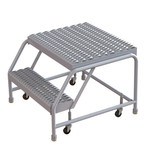  Tri-Arc WLAR002165-d4 2-step Mobile Aluminuminum Step Stool With 21'' Grip Strut Top Step, 16-inch Wide 