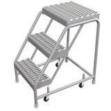  Tri-Arc WLAR003165 3-step Mobile Aluminuminum Step Stool With Grip Strut Top Step, 16-inch Wide 