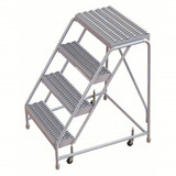  Tri-Arc WLAR004245 4-step Mobile Aluminuminum Step Stool With Grip Strut Top Step, 24-inch Wide 