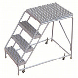  Tri-Arc WLAR004245-d5 4-step Mobile Aluminuminum Step Stool With 28'' Grip Strut Deep Top Step, 24-inch Wide 