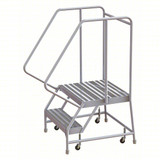 Tri-Arc Rolling Ladder: 20 In Platform Height, 21 In Platform Deep, 24 In Platform Wide, Ribbed, 29 In Bottom Wide 