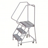 Tri-Arc Rolling Ladder: 30 In Platform Height, 14 In Platform Deep, 16 In Platform Wide, Ribbed, 22 In Bottom Wide 
