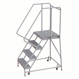 Tri-Arc Rolling Ladder: 40 In Platform Height, 21 In Platform Deep, 16 In Platform Wide, Serrated, 22 In Bottom Wide 
