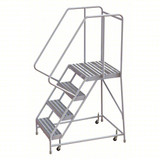 Tri-Arc Rolling Ladder: 40 In Platform Height, 21 In Platform Deep, 24 In Platform Wide, Ribbed, 32 In Bottom Wide 