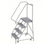 Tri-Arc Rolling Ladder: 40 In Platform Height, 14 In Platform Deep, 24 In Platform Wide, Serrated, 32 In Bottom Wide 