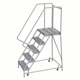 Tri-Arc Rolling Ladder: 50 In Platform Height, 21 In Platform Deep, 16 In Platform Wide, Ribbed, 22 In Bottom Wide 