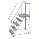 Tri-Arc Rolling Ladder: 50 In Platform Height, 21 In Platform Deep, 24 In Platform Wide, Ribbed, 32 In Bottom Wide 