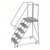 Tri-Arc Rolling Ladder: 50 In Platform Height, 21 In Platform Deep, 24 In Platform Wide, Serrated, 32 In Bottom Wide 