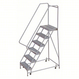 Tri-Arc Rolling Ladder: 60 In Platform Height, 14 In Platform Deep, 16 In Platform Wide, Ribbed, 26 In Bottom Wide 