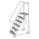 Tri-Arc Rolling Ladder: 60 In Platform Height, 14 In Platform Deep, 16 In Platform Wide, Serrated, 26 In Bottom Wide 