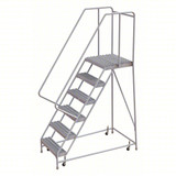 Tri-Arc Rolling Ladder: 60 In Platform Height, 21 In Platform Deep, 16 In Platform Wide, Serrated, 26 In Bottom Wide 