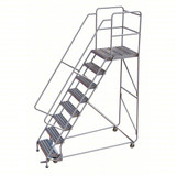 Tri-Arc Rolling Ladder: 80 In Platform Height, 28 In Platform Deep, 24 In Platform Wide, Ribbed, 36 In Bottom Wide 