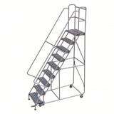 Tri-Arc Rolling Ladder: 90 In Platform Height, 14 In Platform Deep, 24 In Platform Wide, Ribbed, 36 In Bottom Wide 