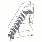 Tri-Arc Rolling Ladder: 90 In Platform Height, 28 In Platform Deep, 24 In Platform Wide, Ribbed, 36 In Bottom Wide 