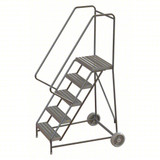 Tri-Arc Wheelbarrow Ladder: 50 In Platform Height, 14 In Platform Deep, 24 In Platform Wide, Ribbed, 37 In Bottom Wide 