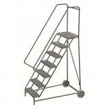 Tri-Arc Wheelbarrow Ladder: 70 In Platform Height, 14 In Platform Deep, 24 In Platform Wide, Ribbed, 37 In Bottom Wide 
