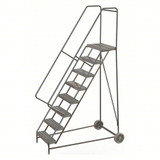 Tri-Arc Wheelbarrow Ladder: 80 In Platform Height, 14 In Platform Deep, 24 In Platform Wide, Ribbed, 37 In Bottom Wide 