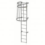  Tri-Arc Fixed Ladder With Safety Cage: 11 Ft, 11 Ft Top Step Height, 12 Steps, 36 In Overall Wide, Top 