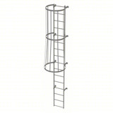  Tri-Arc Fixed Ladder With Safety Cage: 15 Ft, 15 Ft Top Step Height, 16 Steps, 36 In Overall Wide, Top 