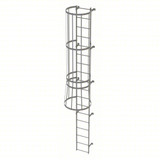  Tri-Arc Fixed Ladder With Safety Cage: 17 Ft, 17 Ft Top Step Height, 18 Steps, 36 In Overall Wide, Top 