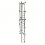  Tri-Arc Fixed Ladder With Safety Cage: 21 Ft, 21 Ft Top Step Height, 22 Steps, 36 In Overall Wide, Top 