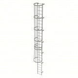  Tri-Arc Fixed Ladder With Safety Cage: 25 Ft, 25 Ft Top Step Height, 26 Steps, 36 In Overall Wide, Top 