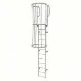  Tri-Arc Fixed Ladder With Safety Cage: 15 Ft, 11 Ft Top Step Height, 12 Steps, 36 In Overall Wide, Top 